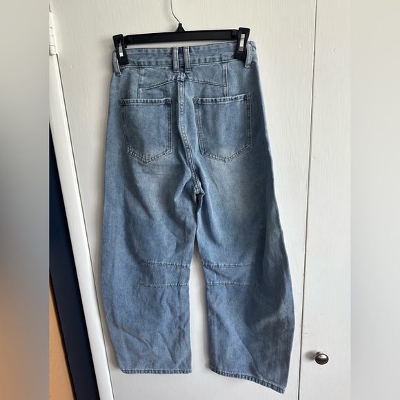 Women's Classic Blue Wide Leg Jeans - Picture 6 of 7